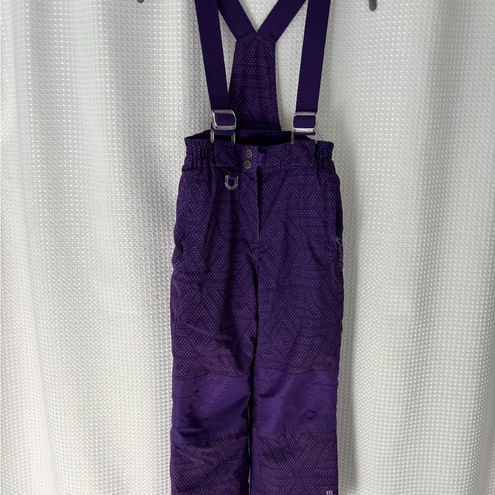 32 Degrees Girls Purple Snow Bib Snow Pants with Suspenders